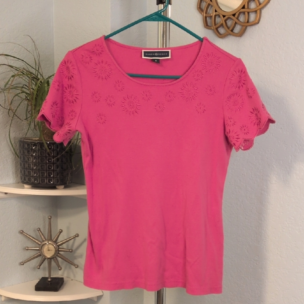 Karen Scott Embroidered Tee